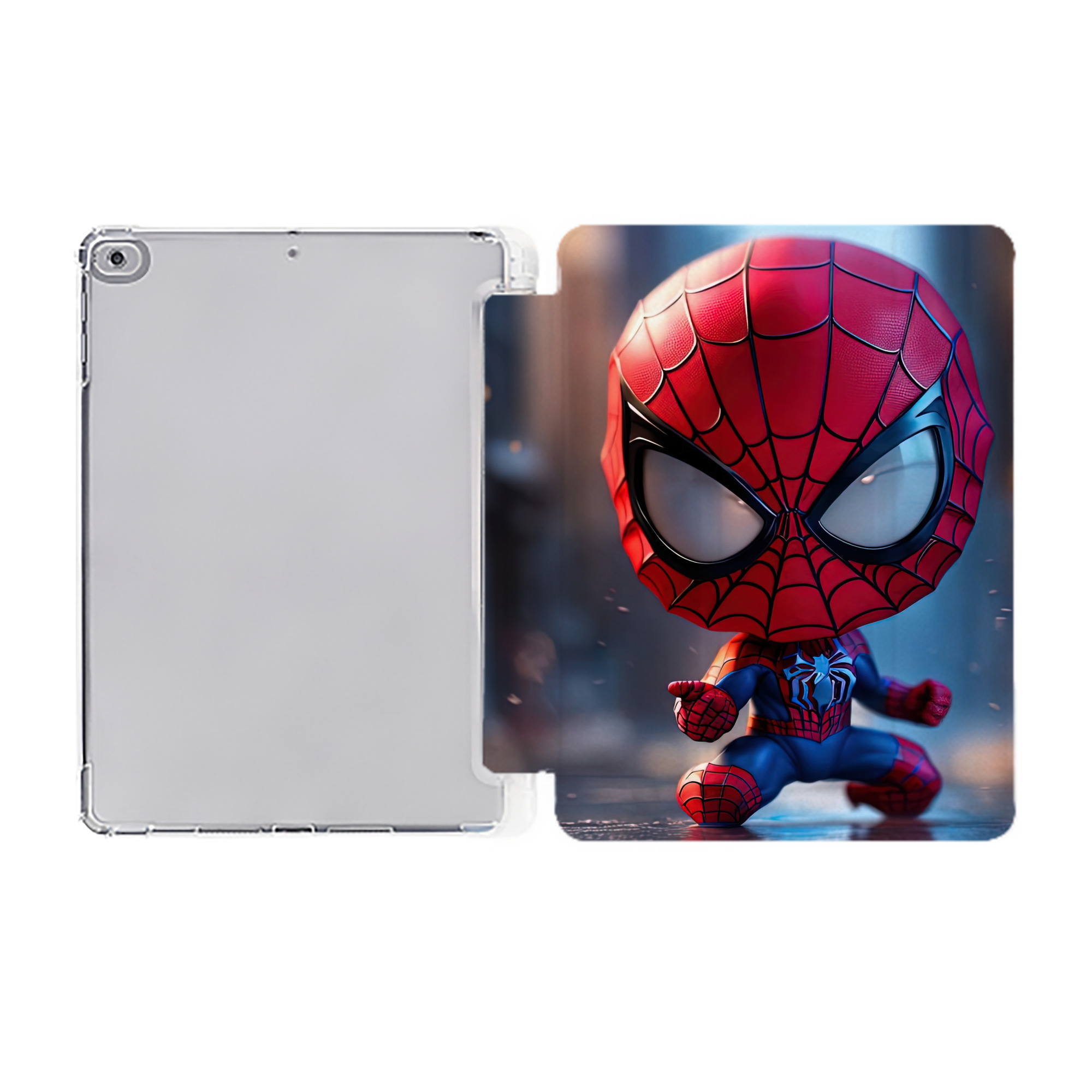Spider Man スパイダーマン IPad ケース ペン収納付き 三つ折りスタンド PUレザー×シリコン 対応機種9.5/10.5/10.9インチ